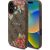 Guess GUHMP16SP4ROPEMCW Hardcase 4G Flowers Print MagSafe Aizsargapvalks priekš iPhone 16 6.1" / brūns Neoriģinālie Maciņi