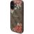 Guess GUHMP16SP4ROPEMCW Hardcase 4G Flowers Print MagSafe Aizsargapvalks priekš iPhone 16 6.1" / brūns Neoriģinālie Maciņi