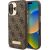 Guess GUHMP16SU4GPRW Hardcase 4G Logo Plate MagSafe Aizsargapvalks priekš iPhone 16 6.1" / brūns Neoriģinālie Maciņi