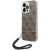 Guess GUOHCP14XH4STW Hardcase 4G Print Strap Aizsargapvalks priekš iPhone 14 Pro Max 6,7" / brūns Neoriģinālie Maciņi