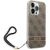 Guess GUOHCP14XH4STW Hardcase 4G Print Strap Aizsargapvalks priekš iPhone 14 Pro Max 6,7" / brūns Neoriģinālie Maciņi