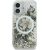 Guess GUHMP16SLFMWTE Liquid Glitter Flower MagSafe Aizsargapvalks priekš iPhone 16 6.1" / bēšs Neoriģinālie Maciņi