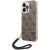 Guess GUOHCP14LH4STW Hardcase 4G Print Strap Aizsargapvalks priekš iPhone 14 Pro 6,1" / brūns Neoriģinālie Maciņi