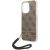 Guess GUOHCP14LH4STW Hardcase 4G Print Strap Aizsargapvalks priekš iPhone 14 Pro 6,1" / brūns Neoriģinālie Maciņi