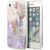 Guess GUHCI8LFLSU Flower Liquid Glitter Aizsargapvalks priekš iPhone SE 2022 / SE2020 / 7 / 8 / violets Neoriģinālie Maciņi