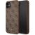 Guess GUHCN61G4GFBR Hardcase 4G Metal Gold Logo Aizsargapvalks priekš iPhone 11 6,1" / brūns Neoriģinālie Maciņi