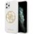 Guess GUHCN65TPUWHGLG Glitter 4G Circle Logo Aizsargapvalks priekš iPhone 11 Pro Max / balts Neoriģinālie Maciņi