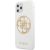 Guess GUHCN65TPUWHGLG Glitter 4G Circle Logo Aizsargapvalks priekš iPhone 11 Pro Max / balts Neoriģinālie Maciņi