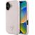 Case Guess Grained Hot Stamp Peony Triangle Logo MagSafe Aizsargapvalks priekš iPhone 16 / rozā Neoriģinālie Maciņi