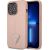 Guess GUHCP13LPSATLP Saffiano Triangle Logo Aizsargapvalks priekš iPhone 13 Pro / 13 6,1" / rozā Neoriģinālie Maciņi