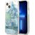 Guess GUHCP13MLFLSN Flower Liquid Glitter Aizsargapvalks priekš iPhone 13/14/15 6,1" / zaļš Neoriģinālie Maciņi