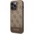 Guess GUHCP14LG4GLBR 4G Stripe Collection Aizsargapvalks priekš iPhone 14 Pro 6,1" / brūns Neoriģinālie Maciņi