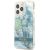 Guess GUHCP13XLFLSN Flower Liquid Glitter Aizsargapvalks priekš iPhone 13 Pro Max 6,7" / zaļš Neoriģinālie Maciņi