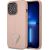 Guess GUHCP14XPSATLP Hardcase Saffiano Triangle Logo Aizsargapvalks priekš iPhone 14 Pro Max 6,7" / rozā Neoriģinālie Maciņi
