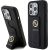 Guess GUHCP15XPGSSADK Grip Stand 4G Saffiano Strass Aizsargapvalks priekš iPhone 15 Pro Max 6.7" / melns Neoriģinālie Maciņi