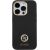 Guess GUHCP15XM4DGPK Silicone Logo Strass 4G Aizsargapvalks priekš iPhone 15 Pro Max 6.7" / melns Neoriģinālie Maciņi