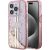 Guess GUHCP15LLFCSEGP Aizsargapvalks priekš iPhone 15 Pro 6.1" Liquid Glitter Gold Stripes / rozā Neoriģinālie Maciņi