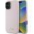 Guess GUHCP16MSMBSLP Silicone Script Metal Logo & Frame Aizsargapvalks priekš iPhone 16 Plus 6.7" / rozā Neoriģinālie Maciņi