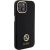 Guess GUHCP15SM4DGPK Silicone Logo Strass 4G Aizsargapvalks priekš iPhone 15 / 14 / 13 6.1" / melns Neoriģinālie Maciņi