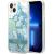 Guess GUHCP14SLFLSN Hardcase Flower Liquid Glitter Aizsargapvalks priekš iPhone 14 / 15 / 13 6.1" / zaļš Neoriģinālie Maciņi