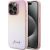 Guess GUHCP15XPSAIRSP Saffiano Iridescent Script Aizsargapvalks priekš iPhone 15 Pro Max 6.7" / rozā Neoriģinālie Maciņi