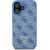 Guess GUHCP16SP4TDSCPB Leather Metal Logo Strass Crossbody Aizsargapvalks priekš iPhone 16 6.1" / zils Neoriģinālie Maciņi