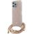Guess GUHCP15LHC4SEP Hardcase Crossbody Cord 4G Print Aizsargapvalks priekš iPhone 15 Pro 6.1" / rozā Neoriģinālie Maciņi