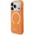 Case Guess IML Script Metal MagSafe Aizsargapvalks priekš iPhone 17 Pro / oranžs Neoriģinālie Maciņi