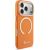 Case Guess IML Script Metal MagSafe Aizsargapvalks priekš iPhone 17 Pro / oranžs Neoriģinālie Maciņi