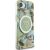 Case Guess IML Metal Glitter Flowers Triangle MagSafe Aizsargapvalks priekš iPhone 16e / 17e / zaļš Neoriģinālie Maciņi
