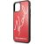 Karl Lagerfeld KLHCN65DLKSRE Signature Glitter Aizsargapvalks priekš iPhone 11 Pro Max / sarkans Neoriģinālie Maciņi