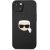Karl Lagerfeld KLHCP13SPKMK Hardcase Leather Ikonik Karl`s Head Aizsargapvalks priekš iPhone 13 mini 5,4" / melns Neoriģinālie Maciņi