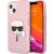 Karl Lagerfeld KLHCP13SKHTUGLP Glitter Karl`s Head Aizsargapvalks priekš iPhone 13 mini 5,4" / rozā Neoriģinālie Maciņi