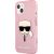 Karl Lagerfeld KLHCP13SKHTUGLP Glitter Karl`s Head Aizsargapvalks priekš iPhone 13 mini 5,4" / rozā Neoriģinālie Maciņi