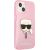 Karl Lagerfeld KLHCP13SKHTUGLP Glitter Karl`s Head Aizsargapvalks priekš iPhone 13 mini 5,4" / rozā Neoriģinālie Maciņi