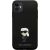 Karl Lagerfeld KLHCN61SMHKNPK Silicone Ikonik Metal Pin Aizsargapvalks priekš iPhone 11/Xr 6.1" / melns Neoriģinālie Maciņi