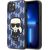 Karl Lagerfeld KLHCP13MPMNIKBL Monogram Ikonik Patch Aizsargapvalks priekš iPhone 13/14/15 6,1" / zils Neoriģinālie Maciņi