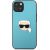 Karl Lagerfeld KLHCP13SPKMB Leather Ikonik Karl`s Head Me Aizsargapvalks priekš iPhone 13 mini 5.4" / zils Neoriģinālie Maciņi