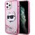 Karl Lagerfeld KLHCP12MLNCHCP Hardcase Glitter Choupette Head Aizsargapvalks priekš iPhone 12/12 Pro 6,1" / rozā Neoriģinālie Maciņi