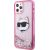 Karl Lagerfeld KLHCP12MLNCHCP Hardcase Glitter Choupette Head Aizsargapvalks priekš iPhone 12/12 Pro 6,1" / rozā Neoriģinālie Maciņi