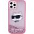 Karl Lagerfeld KLHCP12MLNCHCP Hardcase Glitter Choupette Head Aizsargapvalks priekš iPhone 12/12 Pro 6,1" / rozā Neoriģinālie Maciņi