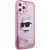 Karl Lagerfeld KLHCP12MLNCHCP Hardcase Glitter Choupette Head Aizsargapvalks priekš iPhone 12/12 Pro 6,1" / rozā Neoriģinālie Maciņi