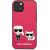 Karl Lagerfeld KLHCP13SPCUSKCP Ikonik Karl & Choupette Aizsargapvalks priekš iPhone 13 mini 5,4" / fuksija Neoriģinālie Maciņi