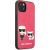 Karl Lagerfeld KLHCP13SPCUSKCP Ikonik Karl & Choupette Aizsargapvalks priekš iPhone 13 mini 5,4" / fuksija Neoriģinālie Maciņi