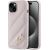 Karl Lagerfeld KLHCP15SPQDSMGP Diagonal Quilted Script Aizsargapvalks priekš iPhone 15/14/13 6.1" / rozā Neoriģinālie Maciņi