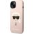 Karl Lagerfeld KLHCP14MSLKHLP Silicone Karl`s Head Aizsargapvalks priekš iPhone 14 Plus / 15 Plus 6,7" / rozā Neoriģinālie Maciņi