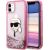 Karl Lagerfeld KLHCN61LNKHCP Hardcase Glitter Karl Head Aizsargapvalks priekš iPhone 11/XR / rozā Neoriģinālie Maciņi