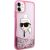 Karl Lagerfeld KLHCN61LNKHCP Hardcase Glitter Karl Head Aizsargapvalks priekš iPhone 11/XR / rozā Neoriģinālie Maciņi