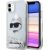 Karl Lagerfeld KLHCN61LNCHCS Aizsargapvalks priekš Glitter Choupette Head iPhone 11/XR / sudraba Neoriģinālie Maciņi
