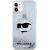 Karl Lagerfeld KLHCN61LNCHCS Aizsargapvalks priekš Glitter Choupette Head iPhone 11/XR / sudraba Neoriģinālie Maciņi
